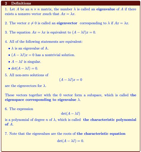 Eigenvalues Definition