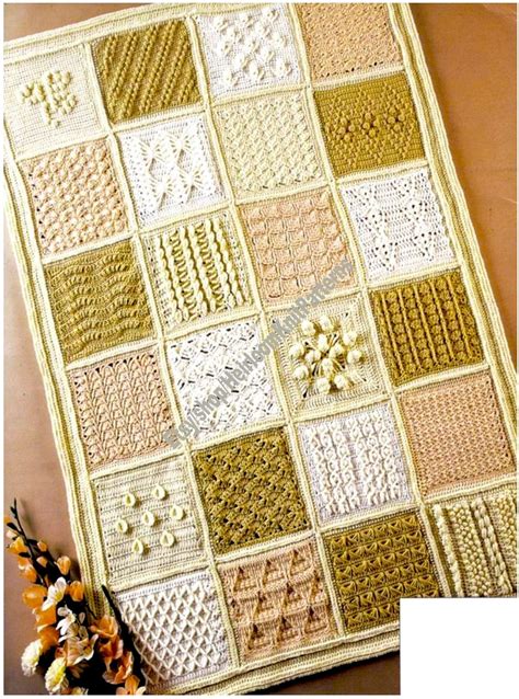 Sampler Afghan Vintage Crochet Pattern Learn Special Etsy Afghan