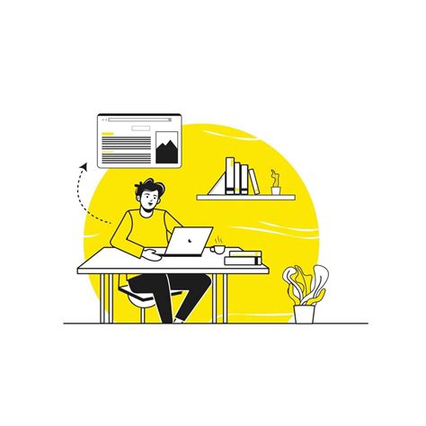 Man Work From Home Illustration 19636186 Vector Art At Vecteezy