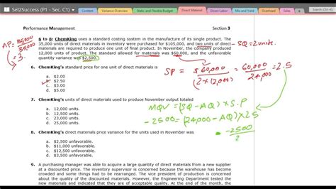 Cma Usa Part 01 Sec C Direct Material Variance Mcq Youtube