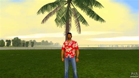 Tommy Vercetti Hd Hawaiian Red Shirt Para Gta Vice City