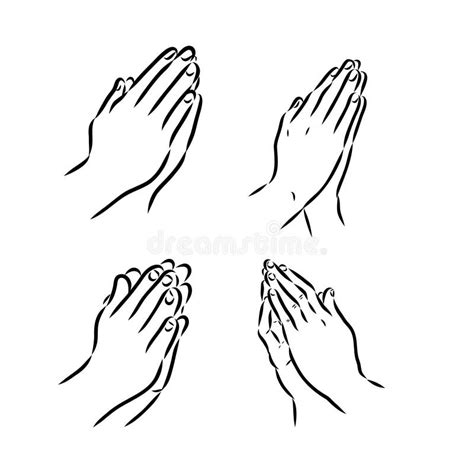 Hands Folded In A Prayer To God Hands Folded In Prayer Vector Stock Vector Illustration Of