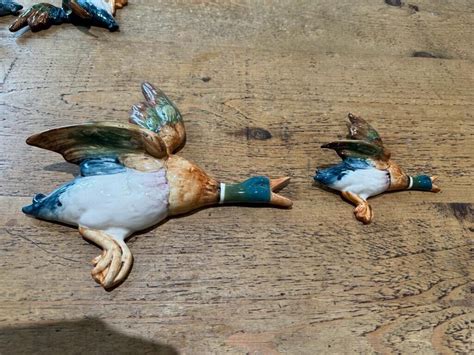 Set Of Beswick Vintage Flying Mallard Duck Wall Plaques Ebay