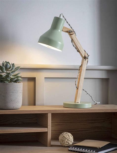 Sage Green Desk Lamp Bedside Reading Light Classic Architect Design