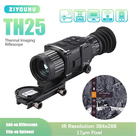 Th25 Thermal Image Monocular Sight Scope Clip On 25mm Ip67 Durable Wifi Hotspot 882m Human