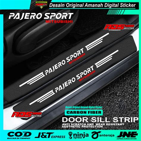 Jual Stiker Sill Plate Mobil Mitsubishi Pajero Sport Karbon D