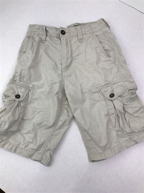 American Eagle Mens Khaki Cargo Shorts Pockets Camping Hiking Longboard