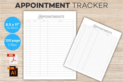 Appointment Tracker Printable Graphic By Rakibs · Creative Fabrica