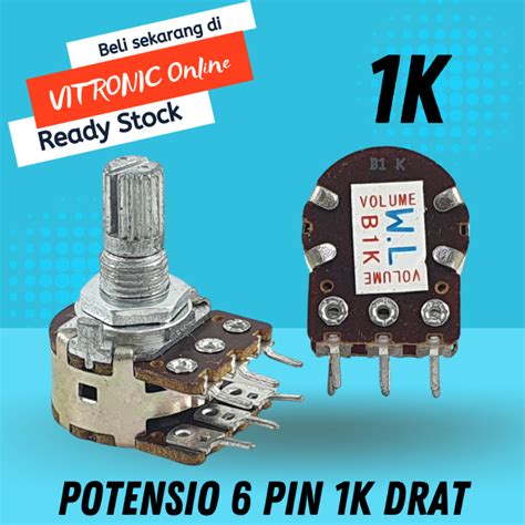 Potensio 6 Pin 1k Drat Stereo Kaki 3 3 Lurus Volume Mixer 102 Lazada