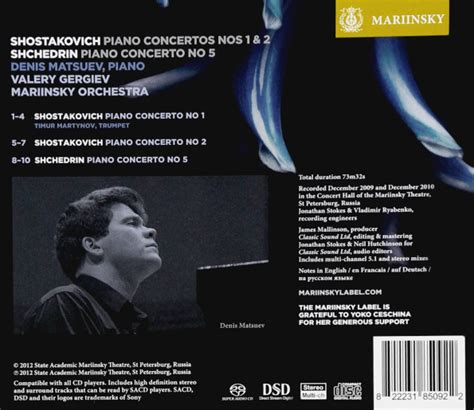 Shostakovich Shchedrin Piano Concertos Denis Matsuev