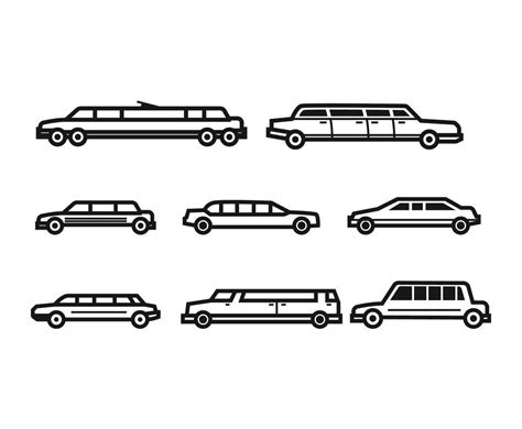 Limousine Vector Set Vector Art And Graphics