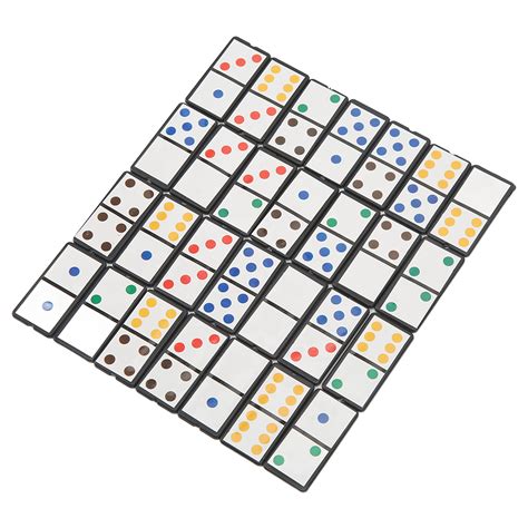 28pcs Double Six Dominoes Set Plastic Portable Board Interactive Game