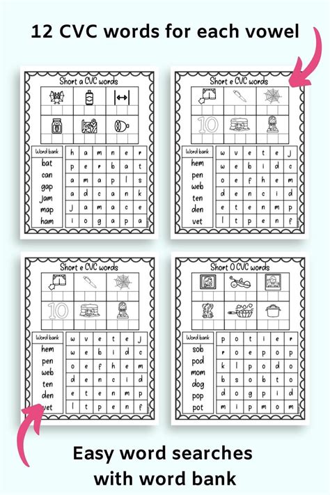 Short Vowel Cvc Worksheet Bundle Artofit