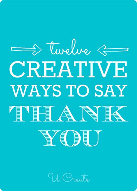 Creative Ways To Say “thank You” U Create Artofit