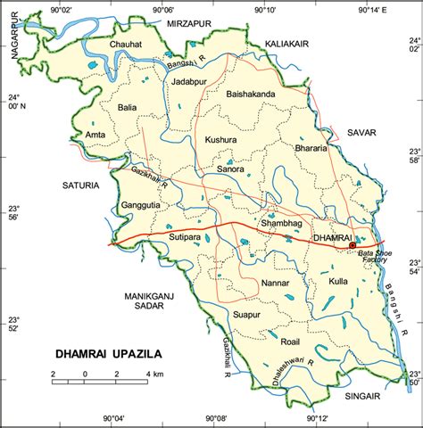 Mouza Map Detailed Maps Of Dhamrai Upazila Dhaka Bangladesh