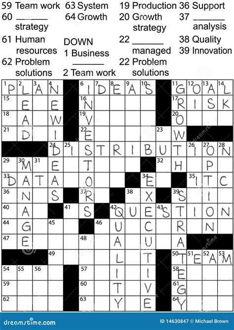 Business Plan Idea Solutions Crossword Puzzle Royalty Free Stock