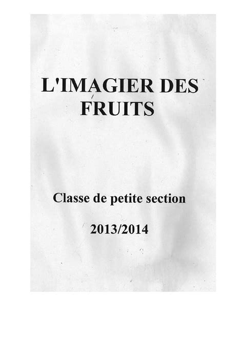 Calaméo L IMAGIER DES FRUITS MAT M BLOCH AUBERVILLIERS CLASSE DE