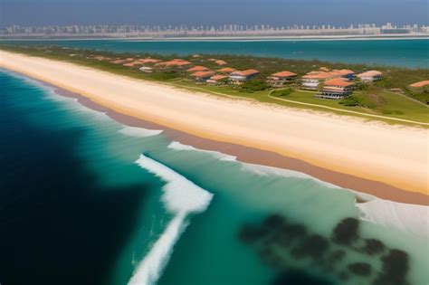 Premium AI Image | The beach at the resort is surrounded by the gulf of ...