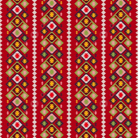 Traditional Georgian Folk Art Embroidery Vector Pattern Background