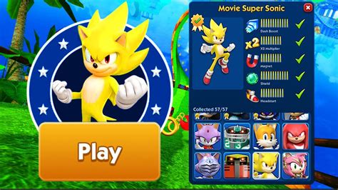 Sonic Dash Movie Super Sonic Unlocked And Fully Upgraded All Characters Unlocked Run