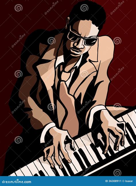 Afro American Jazz Pianist Stock Vector Illustration Of Artistic