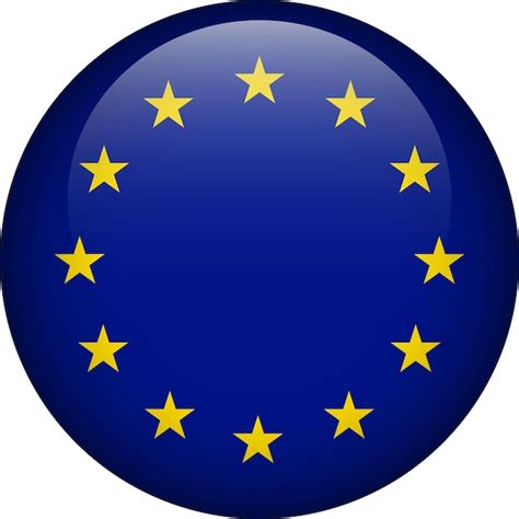 Botón de la bandera de europa emblema de la unión europea símbolo de la