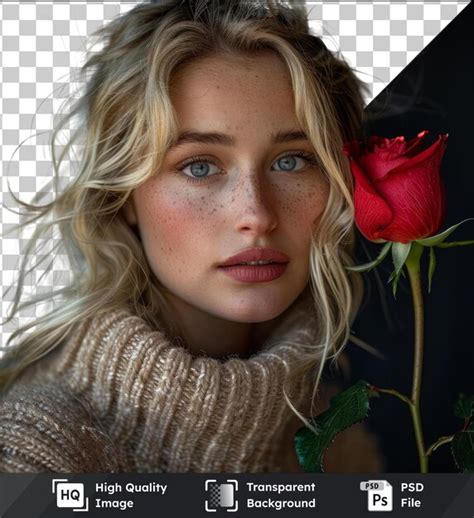 Premium PSD Transparent Background With Isolated Close Up Of Blonde