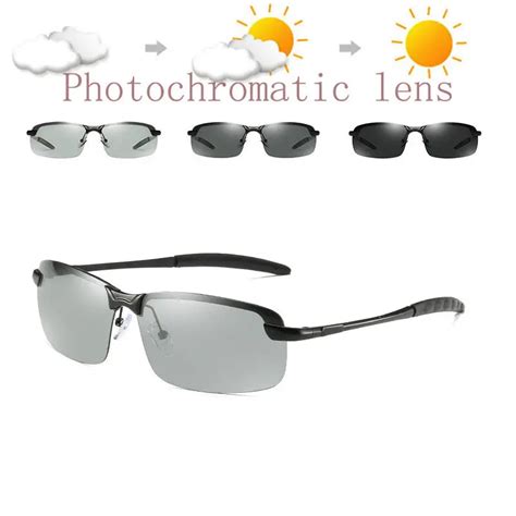 Mens Photochromic Polarized Driving Sunglasses Classic Sports Eyewear