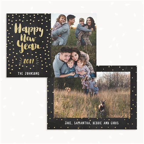 Happy New Year card template – Strawberry Kit