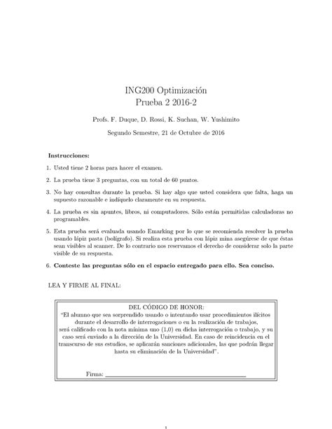 Examen 2016 Preguntas Y Respuestas ING200 Optimizacion Prueba 2