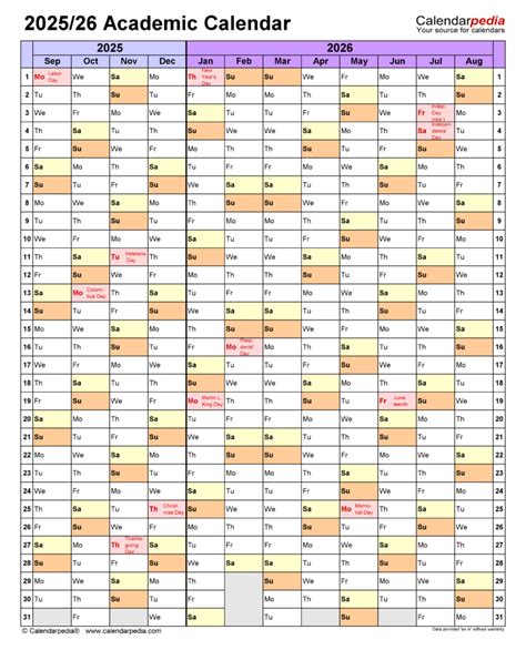 Academic Calendars 2025 2026 Free Printable PDF Templates - Web Page ...