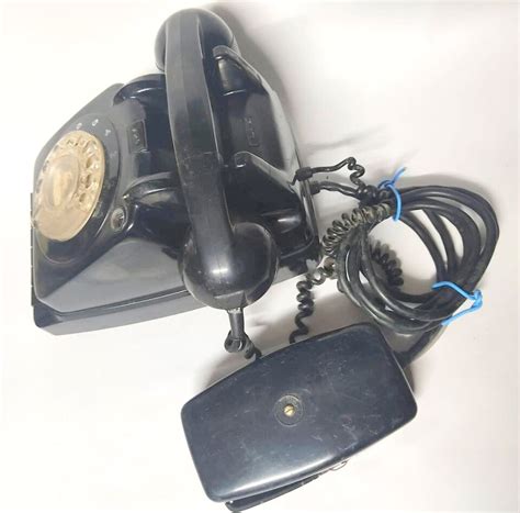 Vintage Black Rotary Dial Desk Phone Switch Commutator Electric Bell