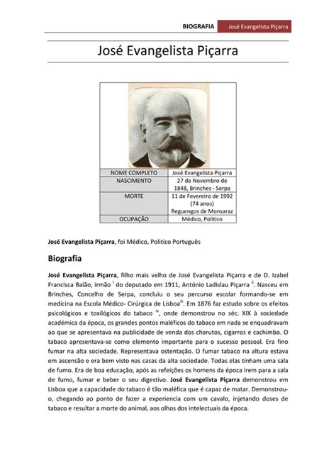 José Evangelista Piçarra Pdf