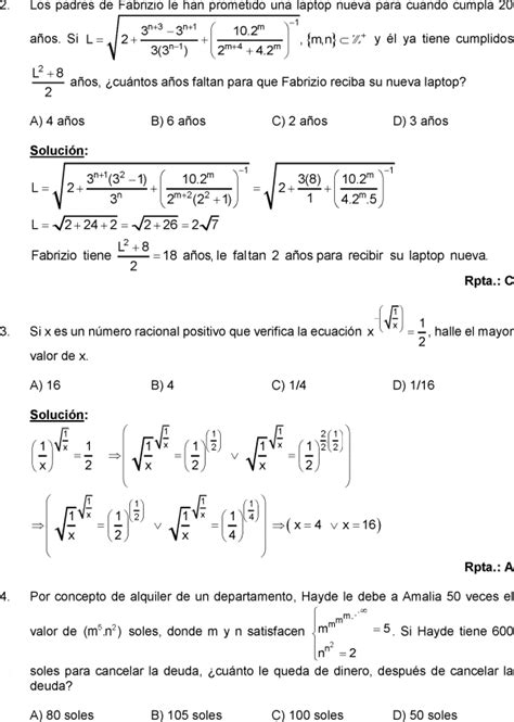 ÁLGEBRA PRE SAN MARCOS SEMANA 1 SOLUCIONARIO PROBLEMAS RESUELTOS PDF