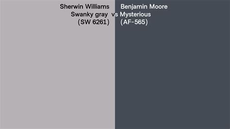 Sherwin Williams Swanky Gray Sw Vs Benjamin Moore Mysterious Af