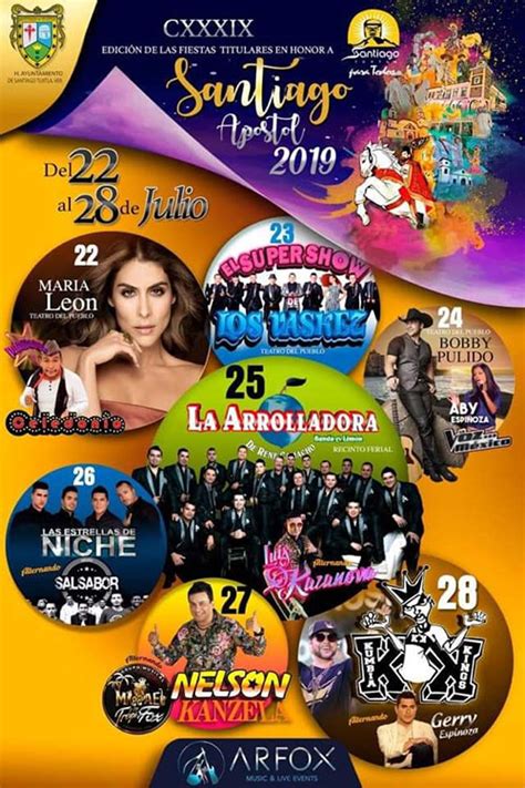 Feria Santiago Tuxtla Cartelera Oficial Al De Julio