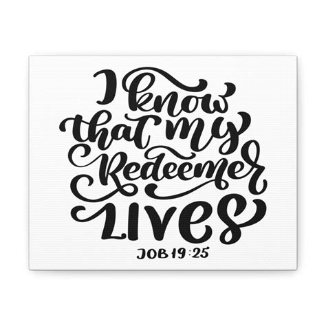 Scripture Walls My Redeemer Lives Job 19:25 Bible Verse Canvas ...