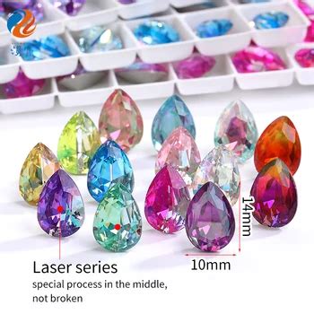 Xichuan Laser Point Back Rhinestones Drop Shape Stone K9 Glass