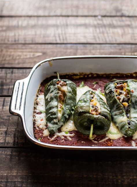 Chorizo Black Bean Corn Stuffed Poblano Peppers — Foraged Dish