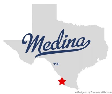 Map of Medina, Zapata County, TX, Texas