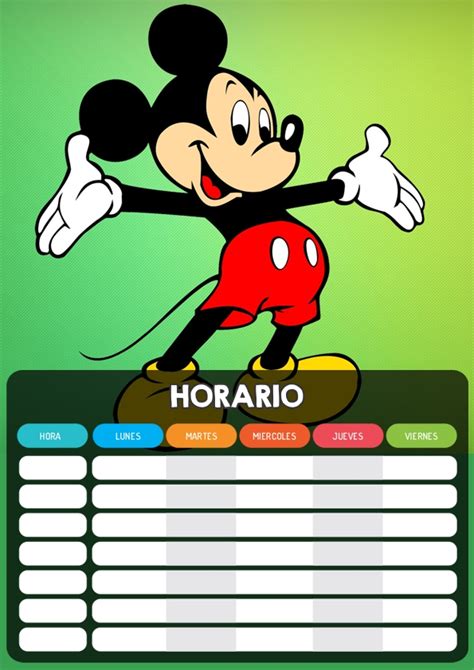 Horario De Mickey Mouse Caratulas Para Cuadernos Hot Sex Picture