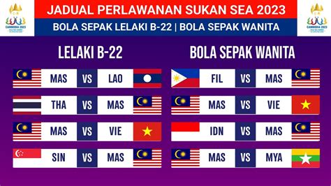 Jadual Perlawanan SUKAN SEA 2023 Pasukan Kebangsaan Malaysia B 22