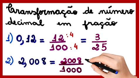 Transforma O De Um N Mero Decimal Em Fra O Youtube