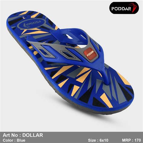 PODDAR Multicolor Gents Hawai Slipper Model Number Dollar Size 6 10