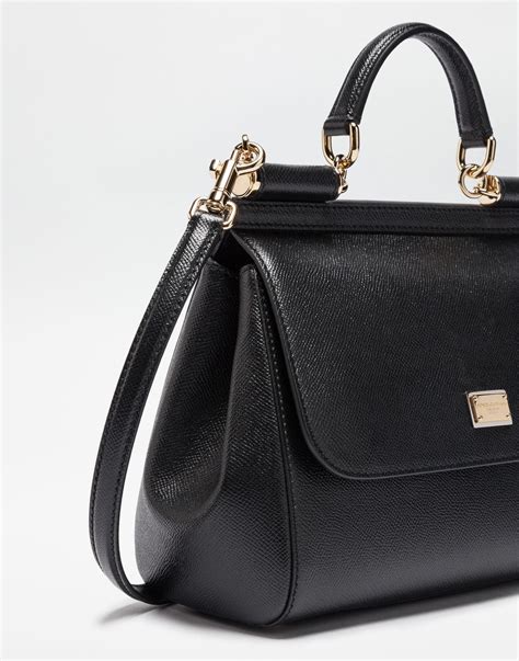 Dolce And Gabbana Medium Sicily Handbag In Dauphine Leather In Black Lyst