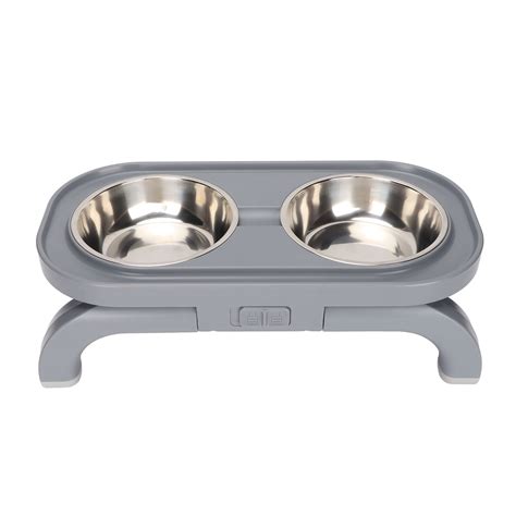 Raised Dog Bowl Height Adjustable Stainless Steel Elevated Dog Double ...