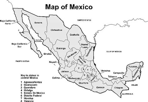 Printable Mexico Map Research Guidance – Free download and print for you.