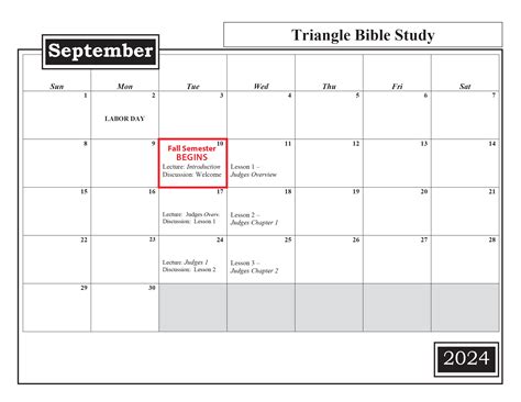 Calendar | Triangle Bible Study