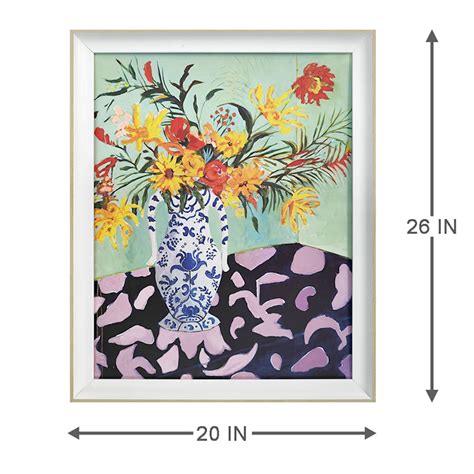 Glass Framed Floral Print Wall Art 20x26