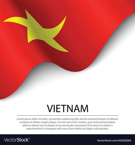 Waving Flag Of Vietnam On White Background Banner Vector Image